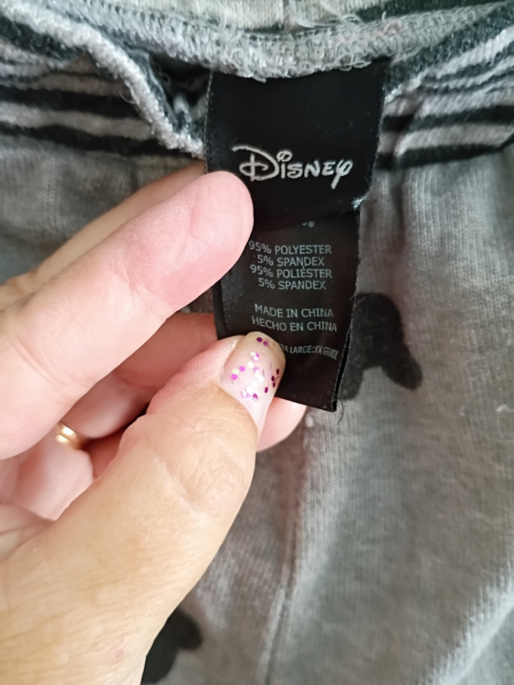 Disney Grey Pajama Pants with Black Mickey Head Print Measurement In Pics. - Picture 6 of 9